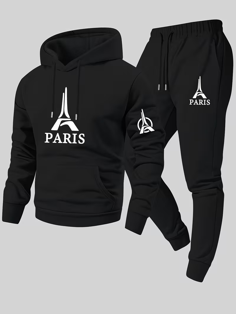 Running Gear Winter Men - Paris Men's Urban Casual Two-Piece Set