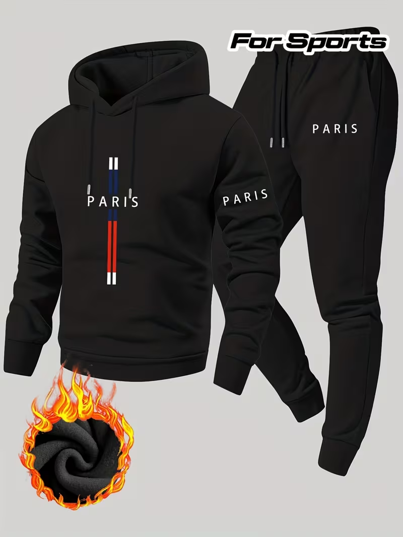Running Gear For Men - Men's Urban Casual Two-Piece Set Hooded