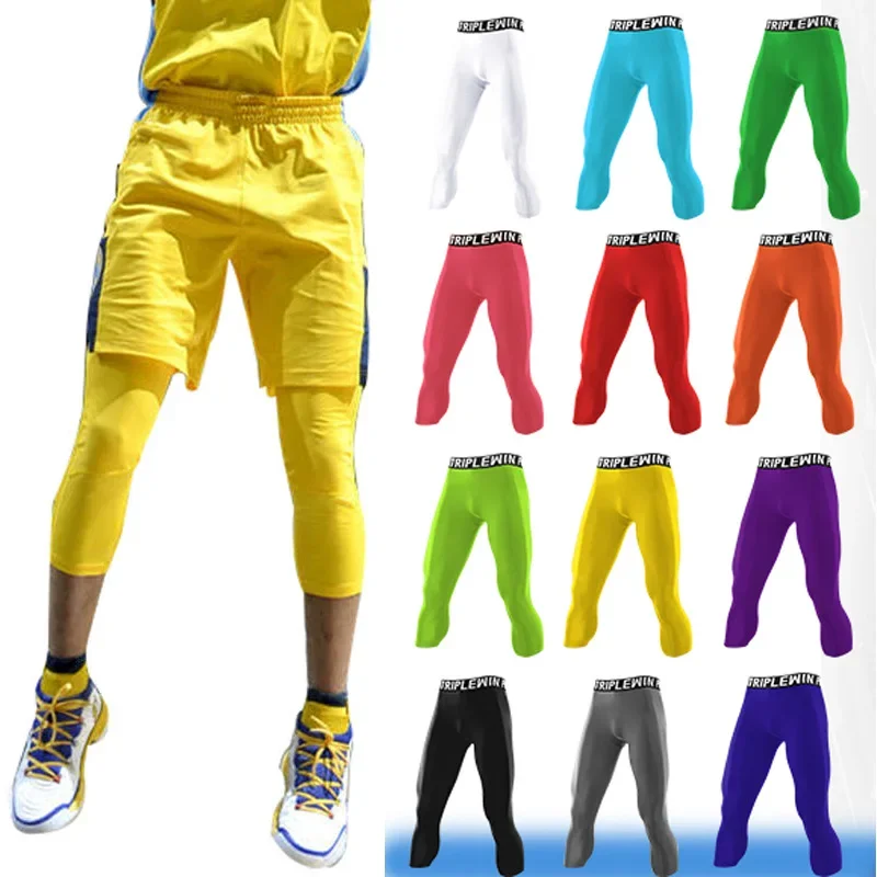 Running Gear For Men - Men GYM Capri Running Tights Pants