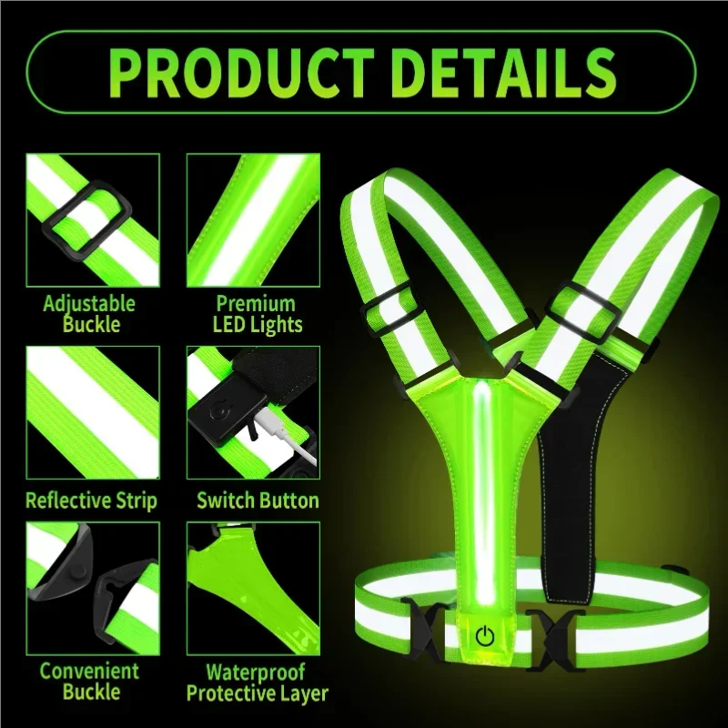 LED Reflective Vest Running Ge - Running Gear Night recension och pris