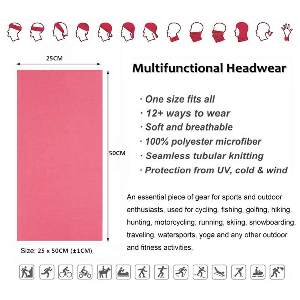 Pink Seamless Outdoor Bandana  - Running Gear Autumn recension och pris
