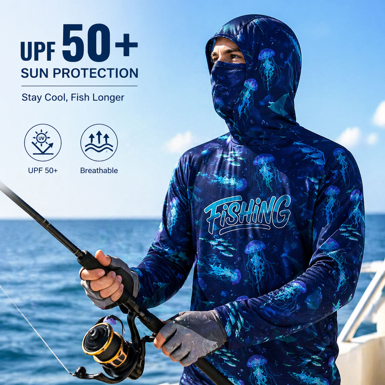 Fishing Hood Riding Tops Wear  - Running Gear Outdoor recension och pris