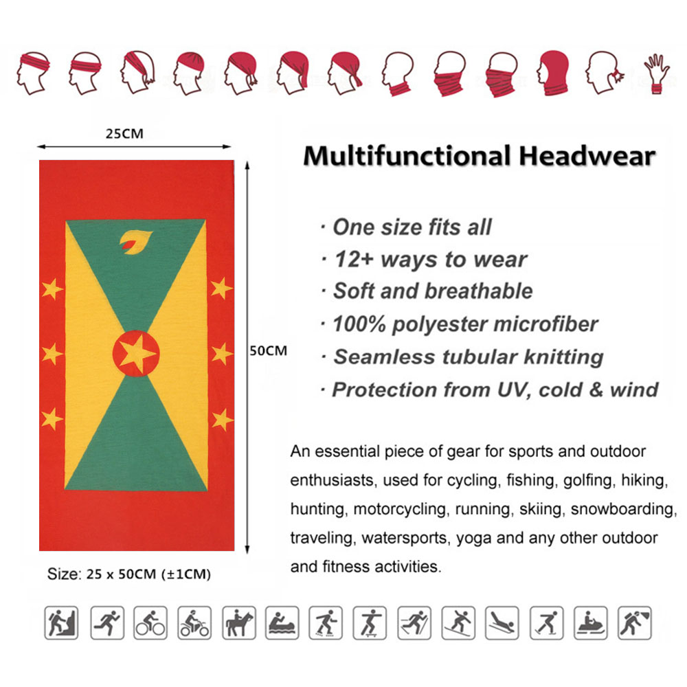 Grenada Flag Pattern Face Band - Running Gear Autumn recension och pris
