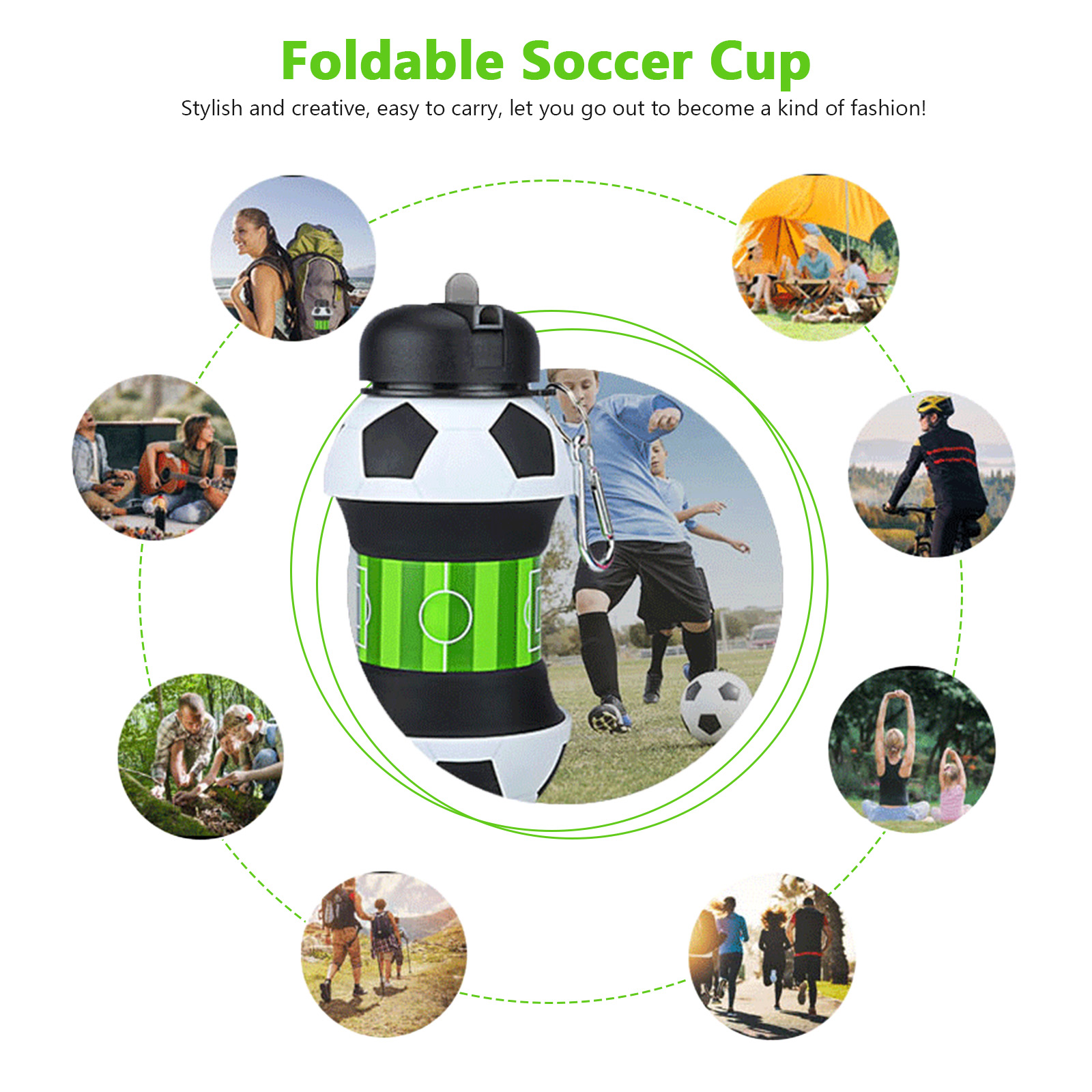 550ml Foldable Football Water  - Running Gear Kids recension och pris