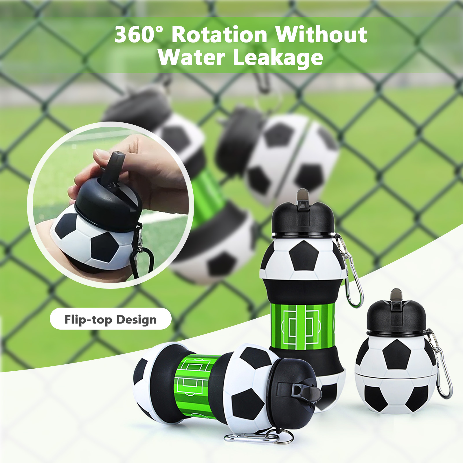550ml Foldable Football Water  - Running Gear Kids recension och pris